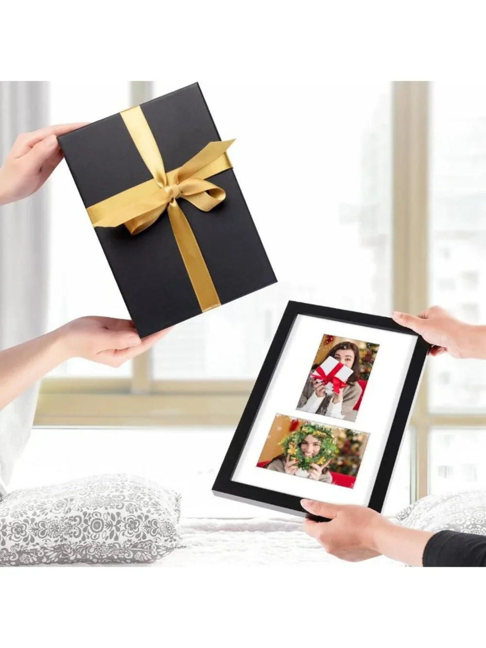 Elegant 5x7 Collage Picture Frame - Solid Wood, Real Glass, Multi-Photo Display